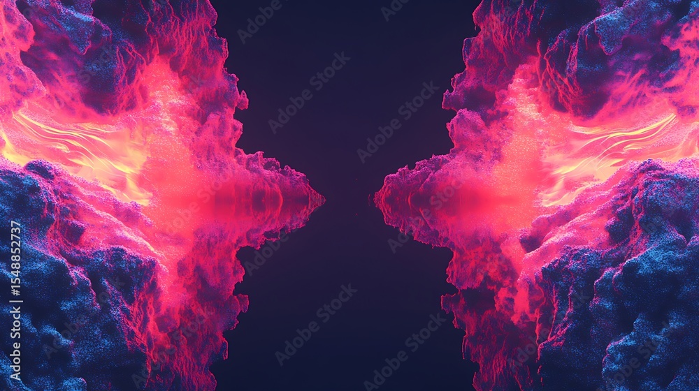 Abstract symmetrical fiery clouds Abstract symmetrical fiery clouds