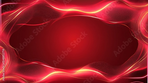 Abstract red glowing wave frame