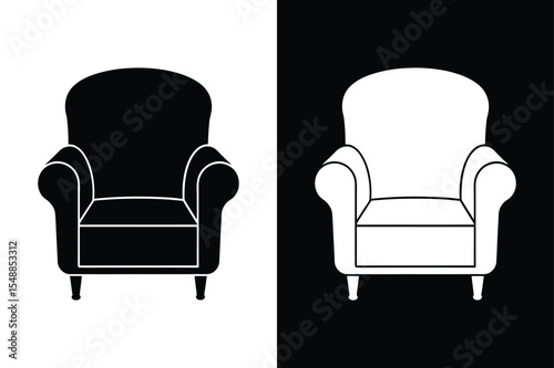 Clean Armchair Silhouette Vector Illustration for Branding