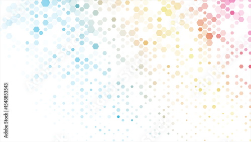 Colorful minimal hexagonal halftone abstract tech background