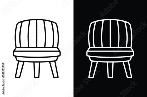 Barrel Chair line icon. Furniture Icon in Vector Format