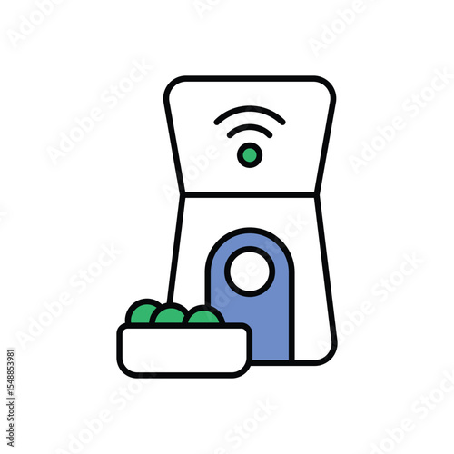 Smart Pet Feeder Icon vector stock illustration