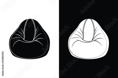 Vector Bean Bag Chair Icon. Comfortable Seating in Minimalist Style
