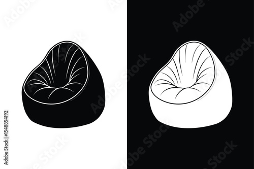 Stylish Bean Bag Chair Silhouette for Casual Interior Design Ideas