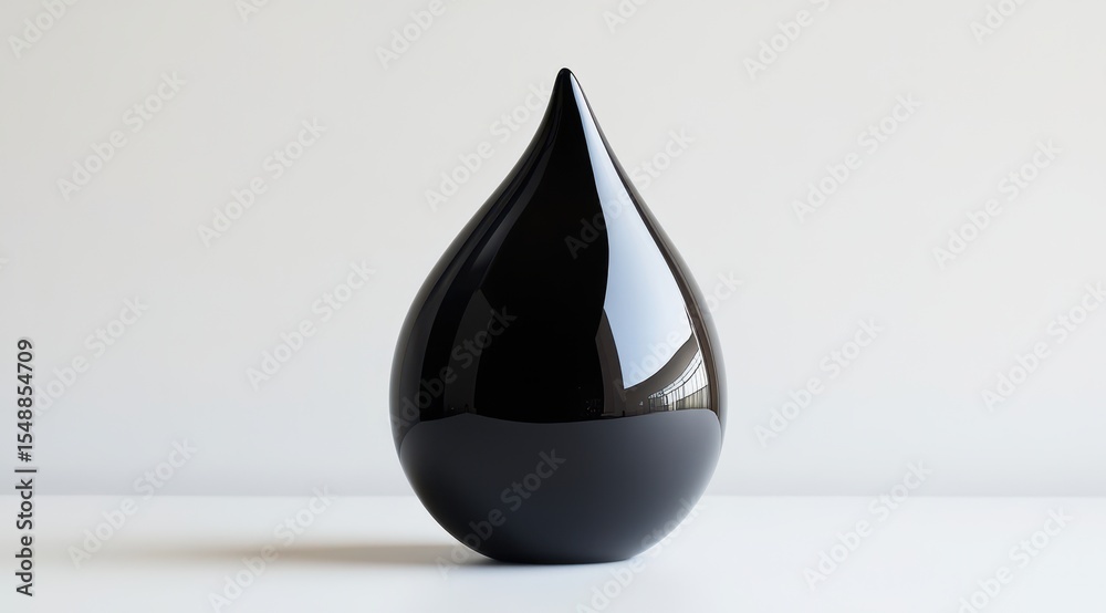 Black teardrop-shaped object Black teardrop-shaped object