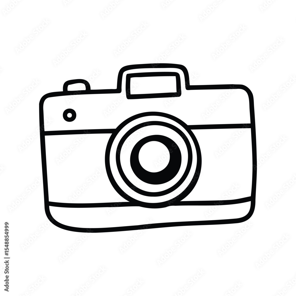 Classic Digital Camera Line Art Vector Doodle Classic Digital Camera Line Art Vector Doodle