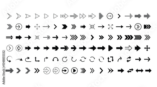 Arrow Icon Set , Minimal, Bold, Circular & Directional Vector Arrows