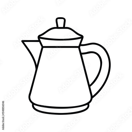 Classic Coffee Pot or Teapot Line Art Doodle