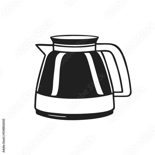 Modern Coffee Pot or Teapot Line Art Doodle