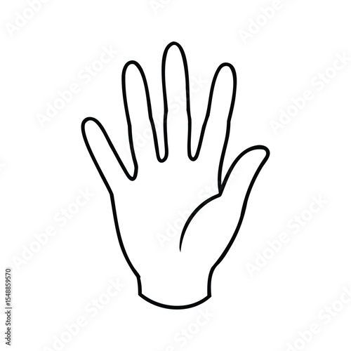 Open Hand Palm Line Art Vector Doodle