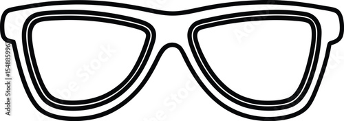 Sunglass Silhouette Line Art Vector Illustration On White Background