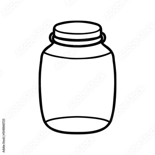 Empty Glass Jar Line Art Vector Design Doodle