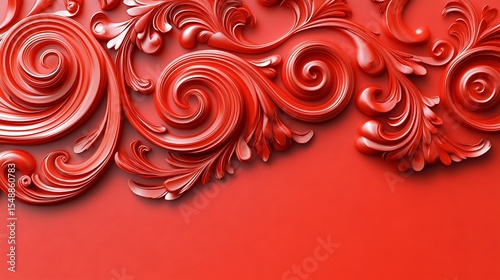 Ornate Red 3D Design