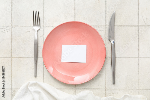 Blank white business card o...