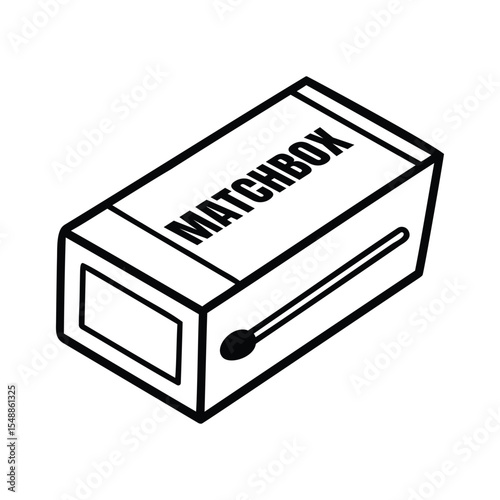 Matchbox Outline Vector Illustration Doodle