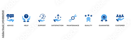 After-sales service banner web icon vector illustration concept with icon of advice, help, support, satisfaction, maintenance, quality, guarantee, customer