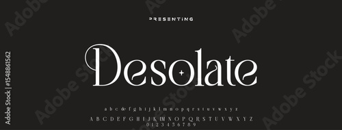 Luxury serif font in modern style. Elegant wedding alphabet letters font and number. Typography Luxury classic lettering serif fonts decorative vintage retro logo