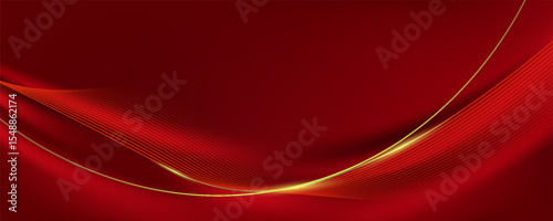 Abstract background design modern red and gold geometric elements vector eps10