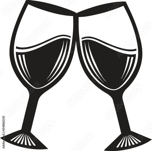 two glasses of champagne vector