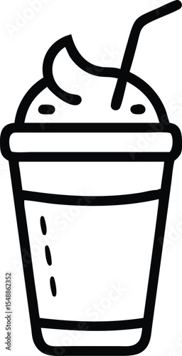 Protein shake icon simple thin outline 