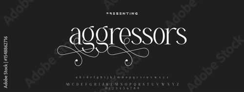 Luxury serif font in modern style. Elegant wedding alphabet letters font and number. Typography Luxury classic lettering serif fonts decorative vintage retro logo