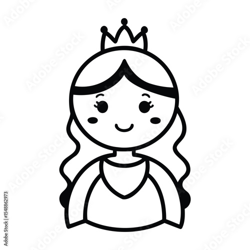  Cute Princess Outline Doodle