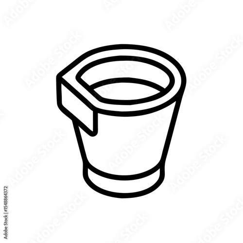 Simple line drawing of a measuring cup in minimalist style  
