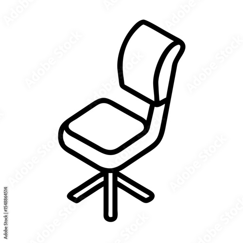 Modern office chair with ergonomic design isometry style on a white background  