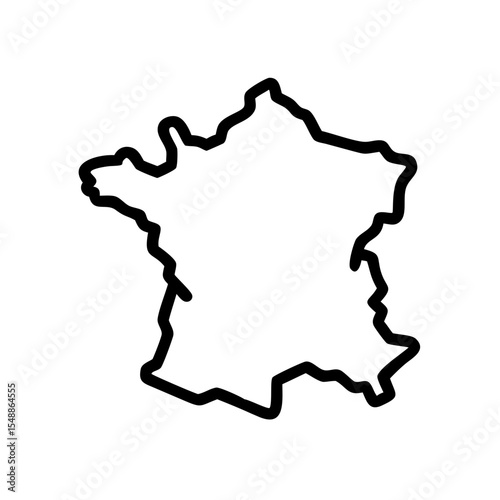 Outline map of France in simple black line art style  