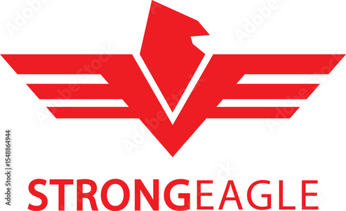Simple and modern Strong Eagle Logo Design