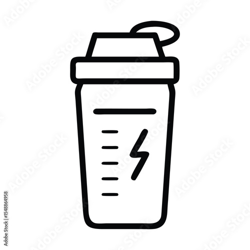 Protein shake icon simple thin outline 