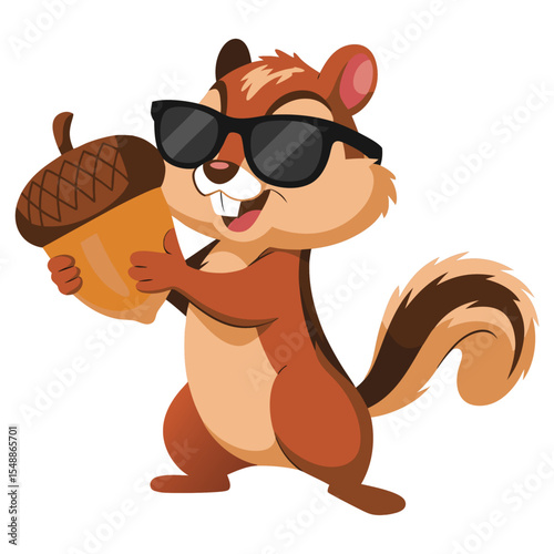 chipmunk cartoon , squirrel wit sunglasses png image
