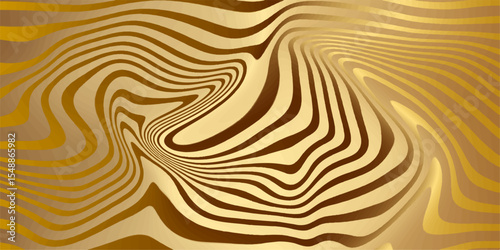 Abstract linear distorted pattern. Retro hippie colorful background with wavy psychedelic texture, optical illusion effect abstract background