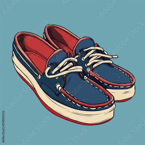 Men's Boat Shoes (Flat 2D Design)