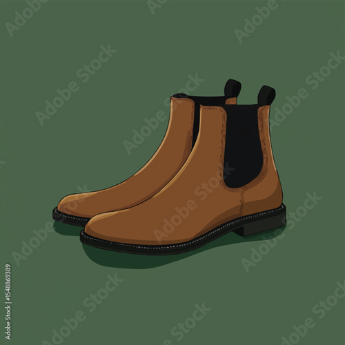 Men's Chelsea Boots (Flat 2D Design)