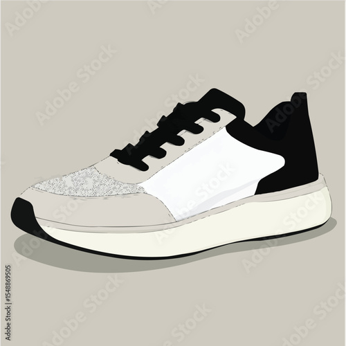 Modern Men's Sneakers with Clean Lines and Flat Colors