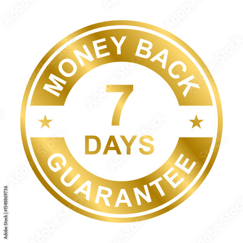 7 days money back guarantee icon vector for graphic design, logo, website, social media, mobile app, UI illustration