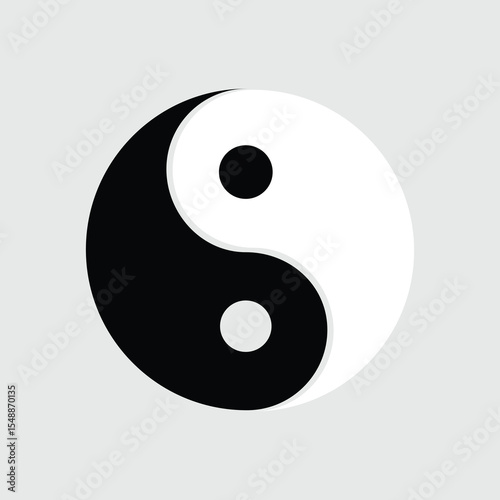 Yin yang line outline icon. Yin Yang icon symbol.