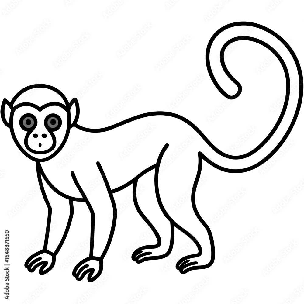 Obraz premium Clean Line Spider Monkey Art