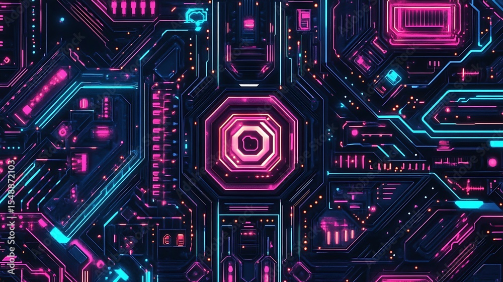 Fototapeta premium Futuristic circuit board design (27)