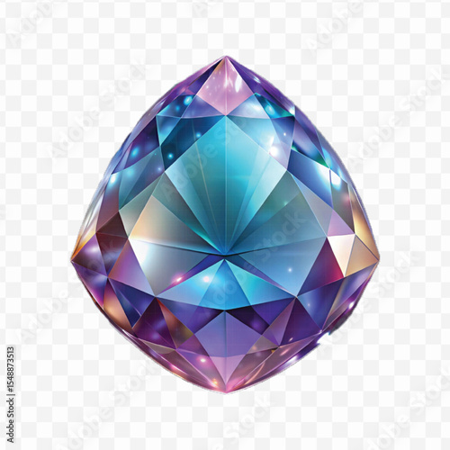realistic 3d vibrant gemstone in different style isolated on transparent background 