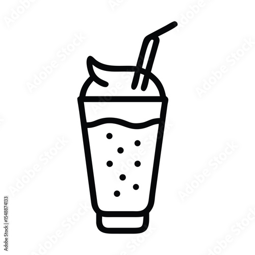 Spice coffee cup icon outline vector cafe glass milk cream |