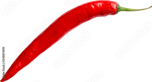 A single red chili pepper, commonly used in cooking for its heat and flavor.