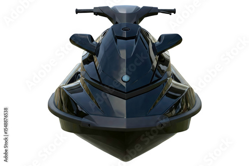 Sleek black personal watercraft for thrilling water adventures isolated on a transparent background