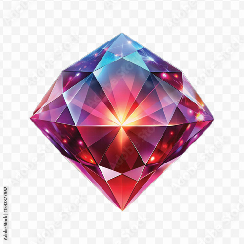 realistic 3d vibrant gemstone in different style isolated on transparent background 