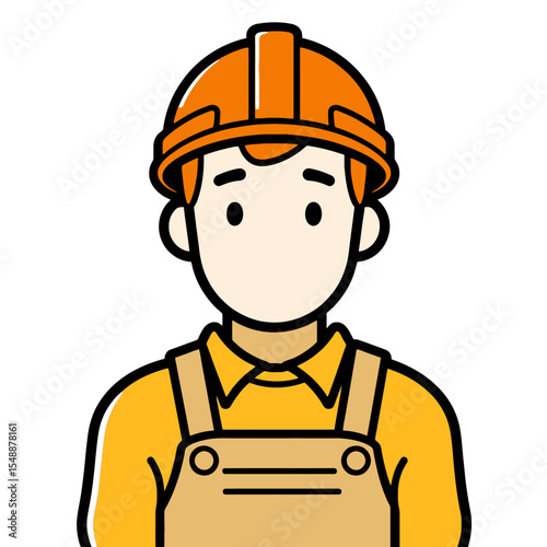 Construction worker icon isolated on white background