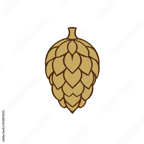 Single hop cone illustration isolated on white background