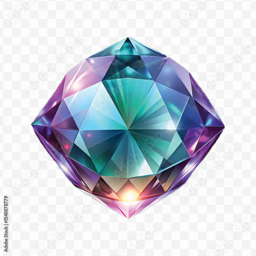realistic 3d vibrant gemstone in different style isolated on transparent background 