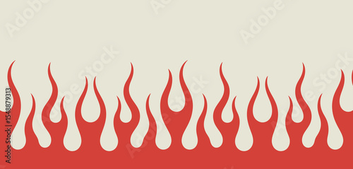 Red Fire Flames Border Pattern