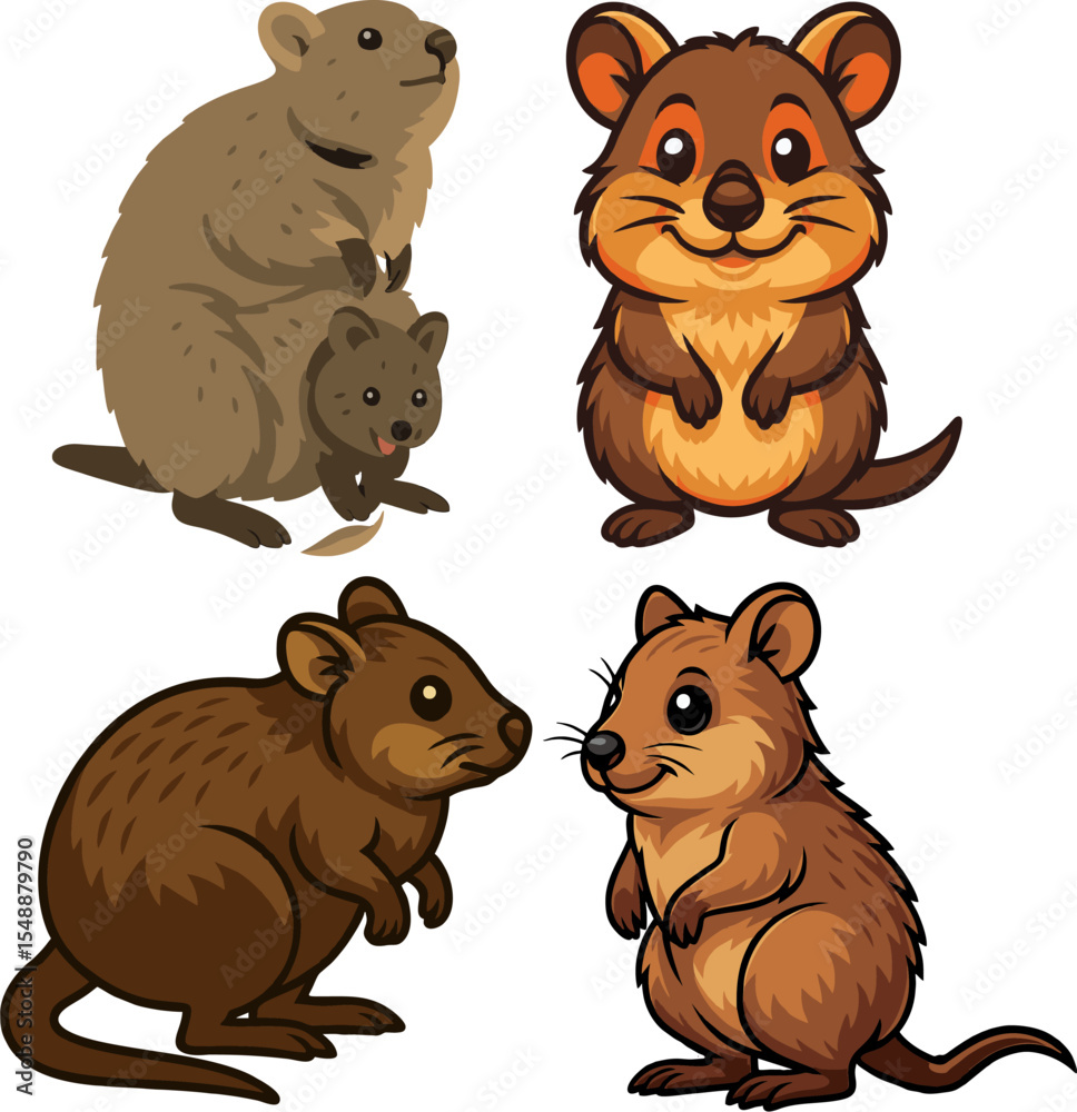 Obraz premium Australia's Quokka mascot vec...